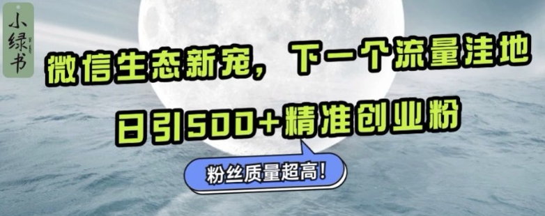微信生态新宠小绿书：下一个流量洼地，日引500+精准创业粉，粉丝质量超高跨境课程-外贸教程-精品网课-电商运营课库课堂