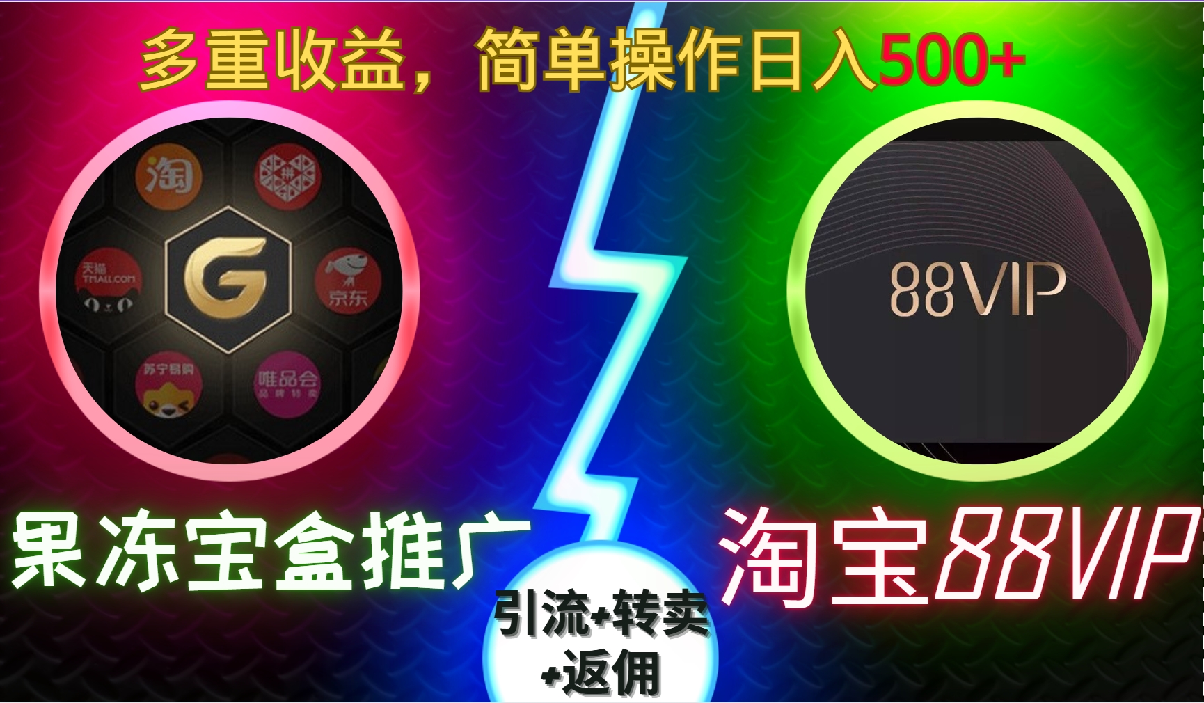 果冻宝盒推广88VIP，引流+转卖+返佣，多重收益，简单操作日入5张跨境课程-外贸教程-精品网课-电商运营课库课堂