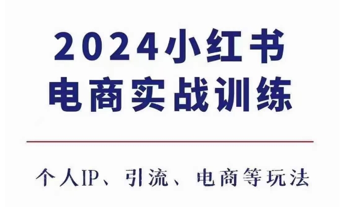 2024小红书电商3.0实战训练，包含个人IP、引流、电商等玩法跨境课程-外贸教程-精品网课-电商运营课库课堂