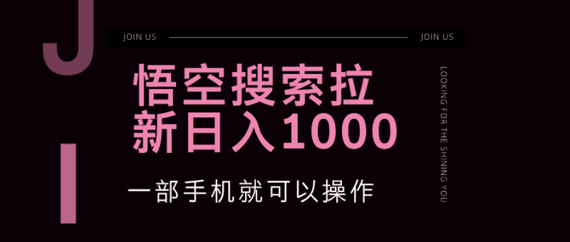 悟空搜索类拉新 蓝海项目 一部手机就可以操作 教程非常详细跨境课程-外贸教程-精品网课-电商运营课库课堂