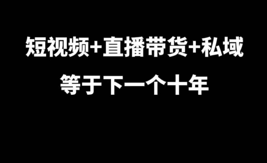 短视频+直播带货+私域等于下一个十年，大佬7年实战经验总结跨境课程-外贸教程-精品网课-电商运营课库课堂