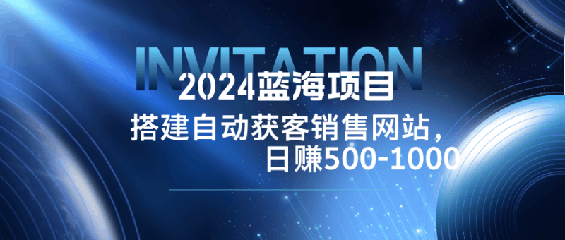 2024蓝海项目，搭建销售网站，自动获客，日赚500-1000跨境课程-外贸教程-精品网课-电商运营课库课堂