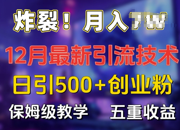 炸裂!揭秘12月最新日引流500+精准创业粉，多重收益保姆级教学跨境课程-外贸教程-精品网课-电商运营课库课堂