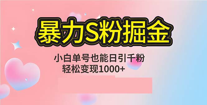 单人单机日引千粉，变现1000+，S粉流量掘金计划攻略跨境课程-外贸教程-精品网课-电商运营课库课堂