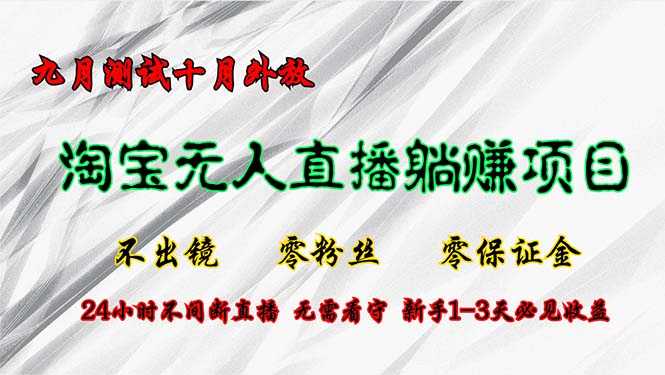 淘宝无人直播最新玩法，九月测试十月外放，不出镜零粉丝零保证金，24小…跨境课程-外贸教程-精品网课-电商运营课库课堂