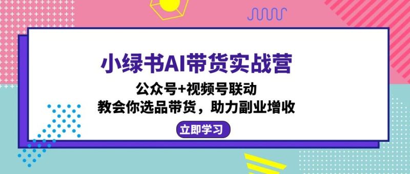 小绿书AI带货实战营：公众号+视频号联动，教会你选品带货，助力副业增收跨境课程-外贸教程-精品网课-电商运营课库课堂