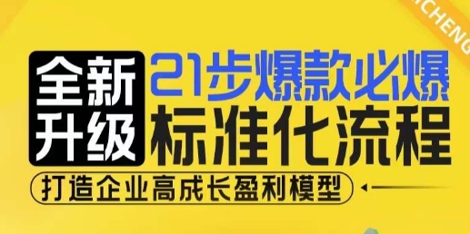 21步爆款必爆标准化流程，全新升级，打造企业高成长盈利模型跨境课程-外贸教程-精品网课-电商运营课库课堂
