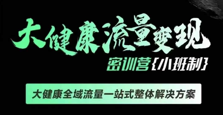 千万级大健康变现课线下课，大健康全域流量一站式整体解决方案跨境课程-外贸教程-精品网课-电商运营课库课堂