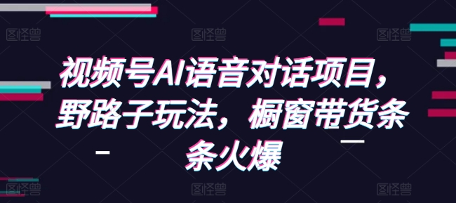 视频号AI语音对话项目，野路子玩法，橱窗带货条条火爆跨境课程-外贸教程-精品网课-电商运营课库课堂