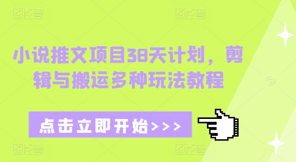 小说推文项目38天计划，剪辑与搬运多种玩法教程跨境课程-外贸教程-精品网课-电商运营课库课堂