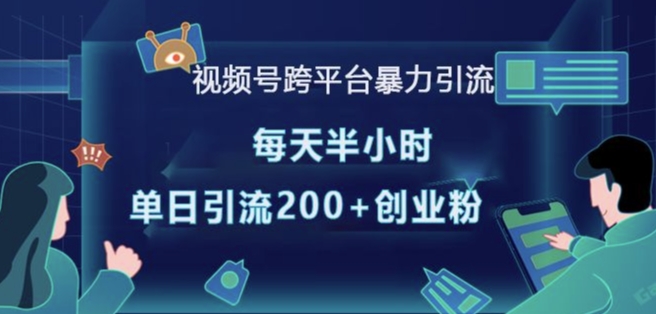 视频号跨平台暴力引流，每天半小时，单日引流200+精准创业粉跨境课程-外贸教程-精品网课-电商运营课库课堂