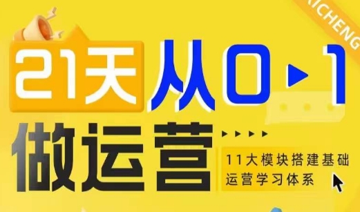 21天从0-1做运营，11大维度搭建基础运营学习体系跨境课程-外贸教程-精品网课-电商运营课库课堂