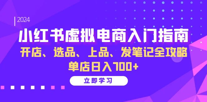 小红书虚拟电商入门指南：开店、选品、上品、发笔记全攻略   单店日入700+跨境课程-外贸教程-精品网课-电商运营课库课堂