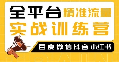 全平台精准流量实战训练营，百度微信抖音小红书SEO引流教程跨境课程-外贸教程-精品网课-电商运营课库课堂