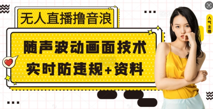 无人直播撸音浪+随声波动画面技术+实时防违规+资料跨境课程-外贸教程-精品网课-电商运营课库课堂