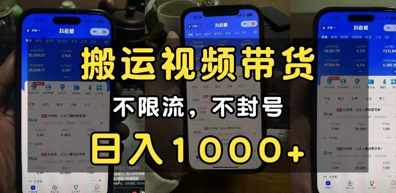 小白必看搬运视频带货玩法，不限流，不封号，纯自然流，日入1000+跨境课程-外贸教程-精品网课-电商运营课库课堂