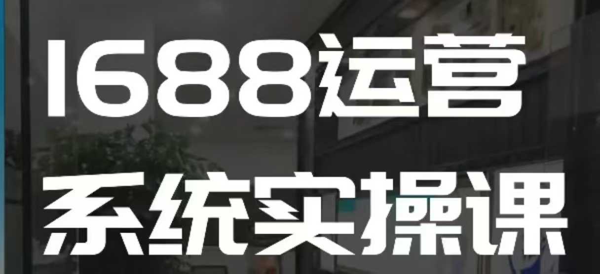 1688高阶运营系统实操课，快速掌握1688店铺运营的核心玩法跨境课程-外贸教程-精品网课-电商运营课库课堂