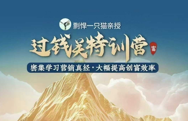 剽悍一只猫-过钱关特训营，学习营销真经 大幅度提高创富效率跨境课程-外贸教程-精品网课-电商运营课库课堂