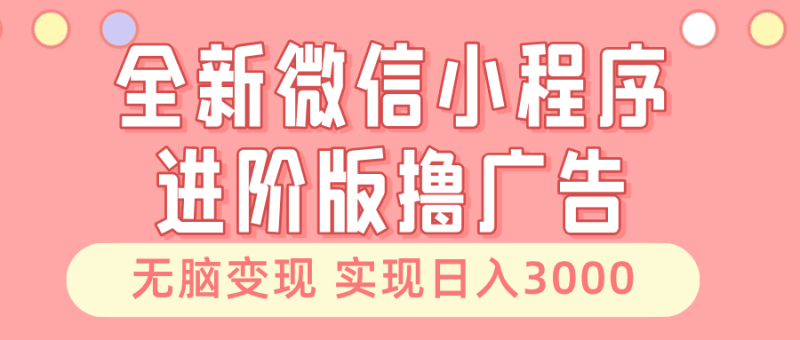 全新微信小程序进阶版撸广告 无脑变现睡后也有收入 日入3000＋跨境课程-外贸教程-精品网课-电商运营课库课堂
