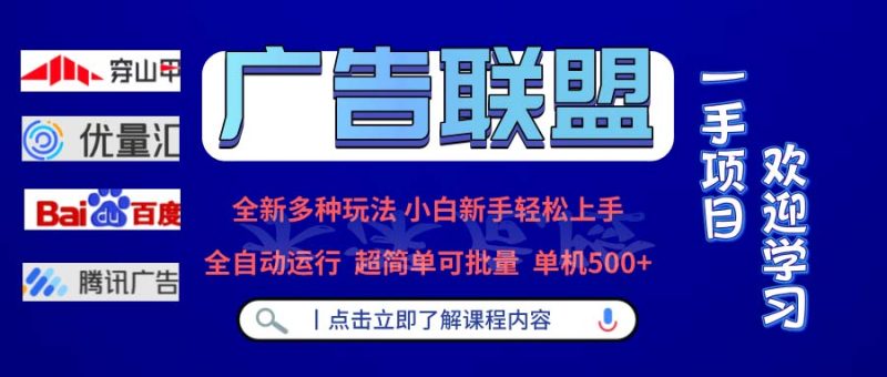 广告联盟 全新多种玩法 单机500+  全自动运行  可批量运行跨境课程-外贸教程-精品网课-电商运营课库课堂