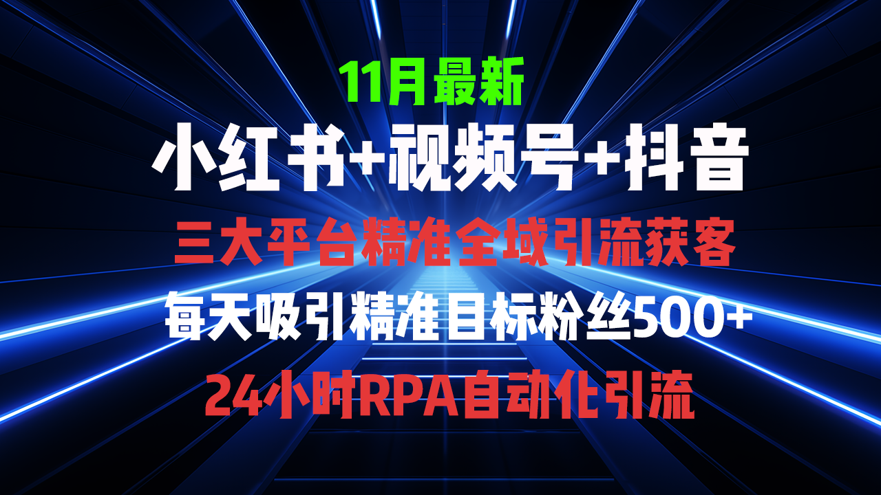 全域多平台引流私域打法，小红书，视频号，抖音全自动获客，截流自…跨境课程-外贸教程-精品网课-电商运营课库课堂