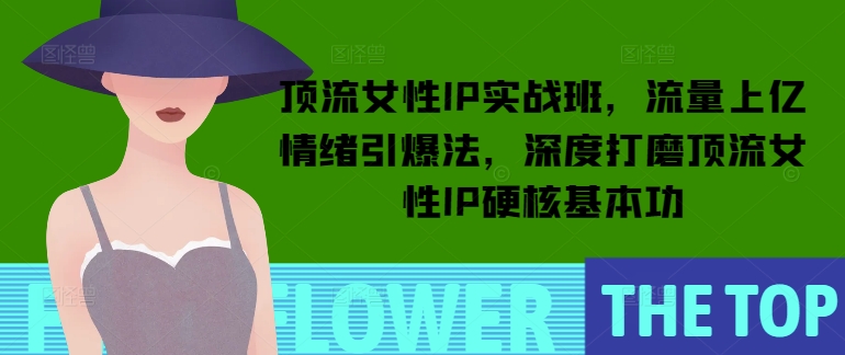 顶流女性IP实战班，流量上亿情绪引爆法，深度打磨顶流女性IP硬核基本功跨境课程-外贸教程-精品网课-电商运营课库课堂