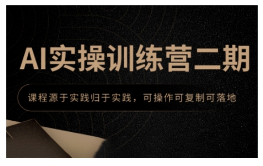 AI实操训练营二期，课程源于实践归于实践，可操作可复制可落地跨境课程-外贸教程-精品网课-电商运营课库课堂