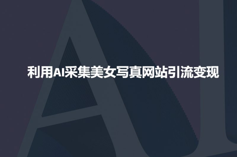 利用AI采集美女写真网站引流变现,引流嘎嘎的跨境课程-外贸教程-精品网课-电商运营课库课堂