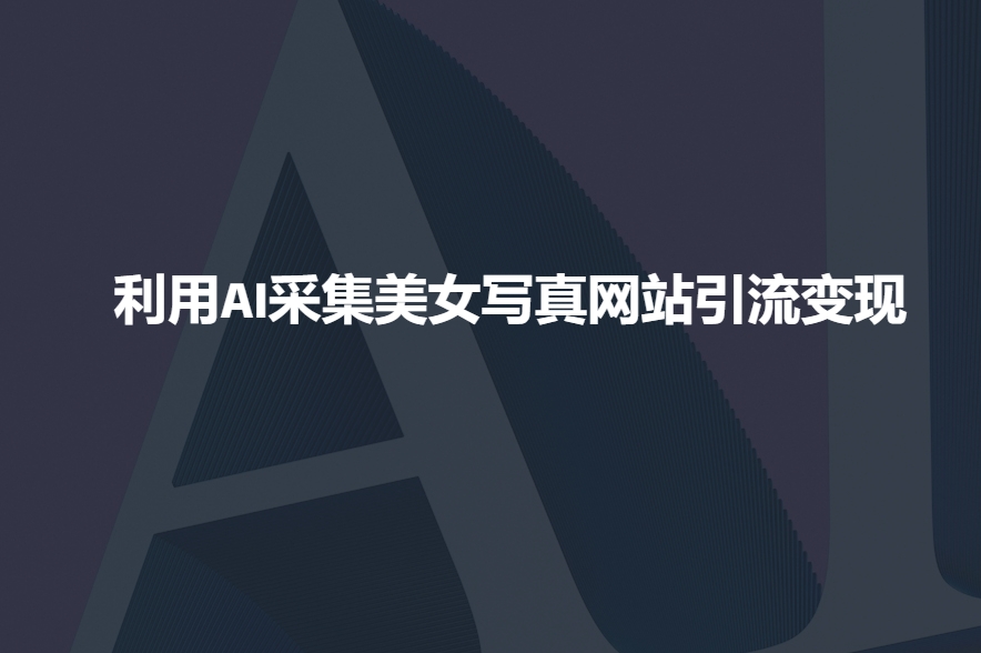 利用AI采集美女写真网站引流变现，引流嘎嘎的跨境课程-外贸教程-精品网课-电商运营课库课堂
