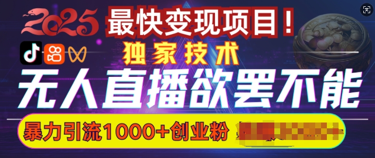 欲罢不能的无人直播引流，超暴力日引流1000+高质量精准创业粉跨境课程-外贸教程-精品网课-电商运营课库课堂