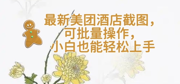 【轻云】最新美团酒店截图，可批量操作，小白也能轻松上手跨境课程-外贸教程-精品网课-电商运营课库课堂