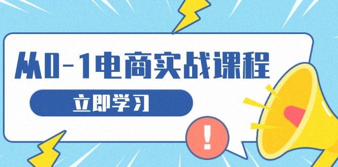 从零做电商实战课程，教你如何获取访客、选品布局，搭建基础运营团队跨境课程-外贸教程-精品网课-电商运营课库课堂