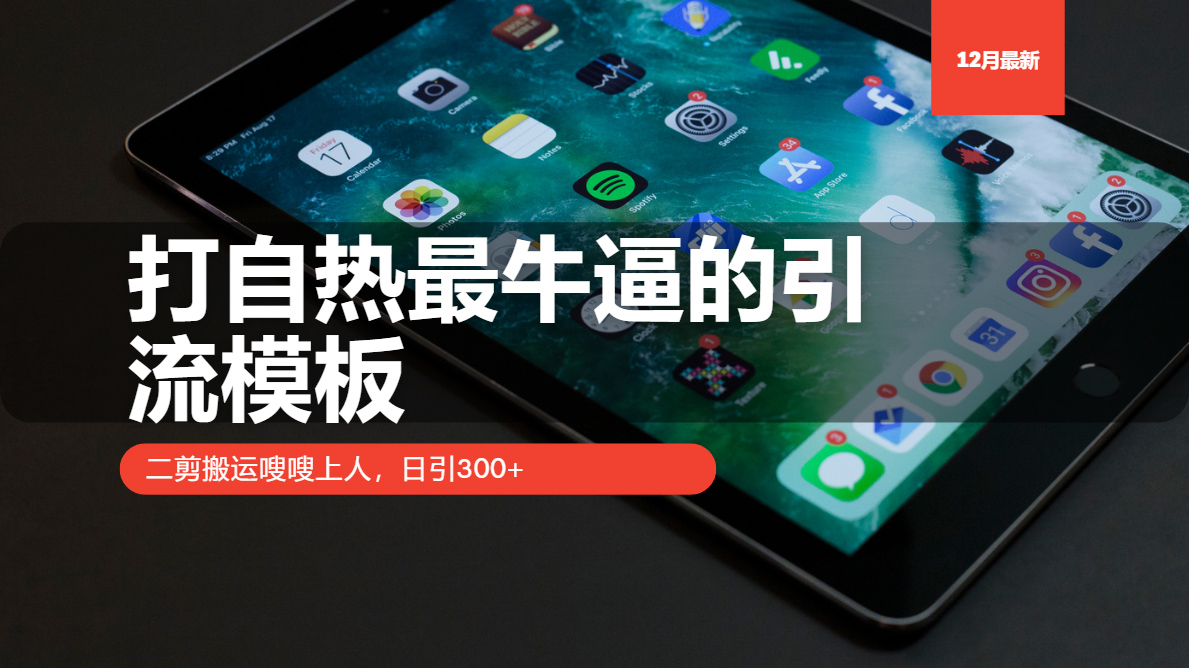 打自热最牛逼的引流模板，二剪搬运嗖嗖上人，日引300+跨境课程-外贸教程-精品网课-电商运营课库课堂
