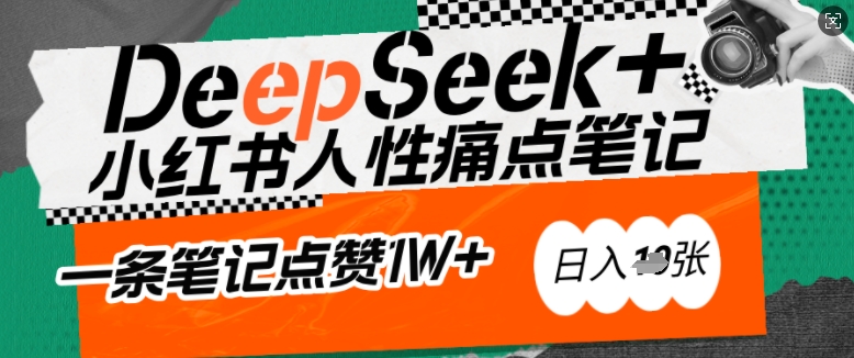 AI赋能小红书爆款秘籍：用DeepSeek轻松抓人性痛点，小白也能写出点赞破万的吸金笔记，日入多张跨境课程-外贸教程-精品网课-电商运营课库课堂