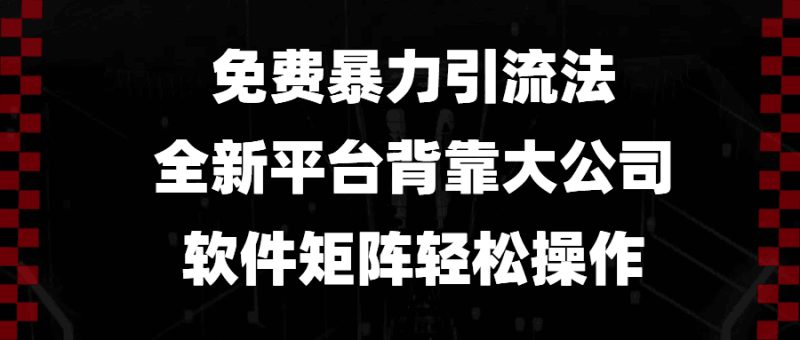免费暴力引流法，全新平台，背靠大公司，软件矩阵轻松操作跨境课程-外贸教程-精品网课-电商运营课库课堂