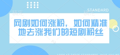 网剧如何涨粉，如何精准地去涨我们的短剧粉丝跨境课程-外贸教程-精品网课-电商运营课库课堂