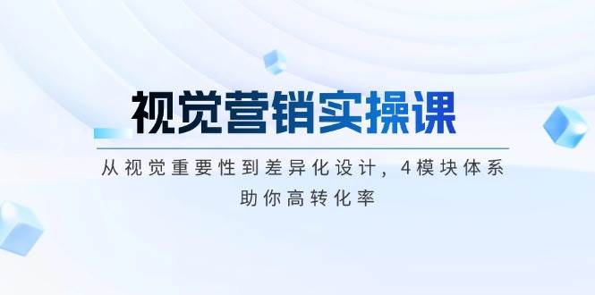 视觉营销实操课, 从视觉重要性到差异化设计, 4模块体系, 助你高转化率跨境课程-外贸教程-精品网课-电商运营课库课堂
