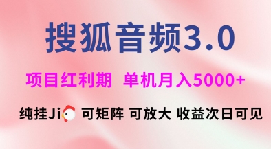 搜狐音频挂ji3.0.可矩阵可放大，独家技术，稳定月入5000+跨境课程-外贸教程-精品网课-电商运营课库课堂