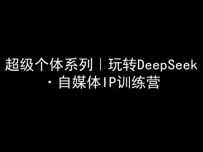 超级个体系列，玩转DeepSeek·自媒体IP训练营，deepseek教程跨境课程-外贸教程-精品网课-电商运营课库课堂