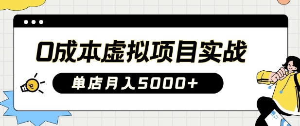 0成本虚拟项目实战手把手教你落地，单店月入5k跨境课程-外贸教程-精品网课-电商运营课库课堂