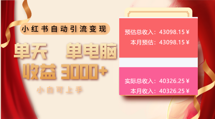 小红书自动引流变现 单天单电脑收益3000+  小白可上手跨境课程-外贸教程-精品网课-电商运营课库课堂