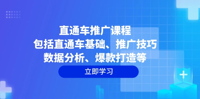 直通车推广课程：包括直通车基础、推广技巧、数据分析、爆款打造等跨境课程-外贸教程-精品网课-电商运营课库课堂