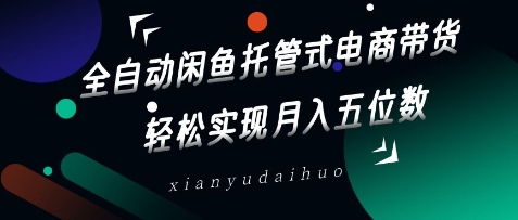 全自动闲鱼托管式电商带货，轻松实现月入五位数跨境课程-外贸教程-精品网课-电商运营课库课堂
