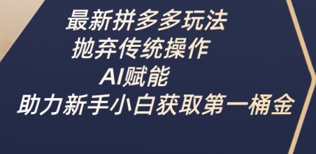 最新拼多多玩法，抛弃传统操作，AI赋能，助力新手小白获取第一桶金跨境课程-外贸教程-精品网课-电商运营课库课堂