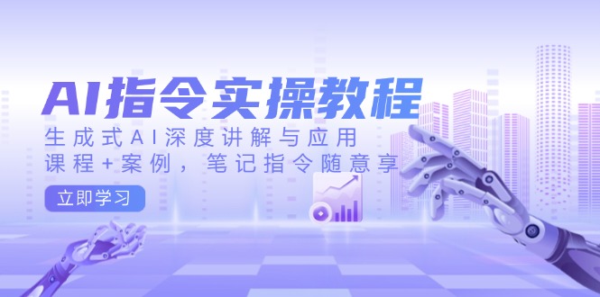 AI指令实操教程，生成式AI深度讲解与应用，课程+案例，笔记指令随意享跨境课程-外贸教程-精品网课-电商运营课库课堂