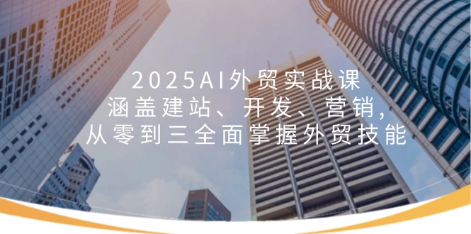 2025AI外贸实战课：涵盖建站、开发、营销, 从零到三全面掌握外贸技能跨境课程-外贸教程-精品网课-电商运营课库课堂