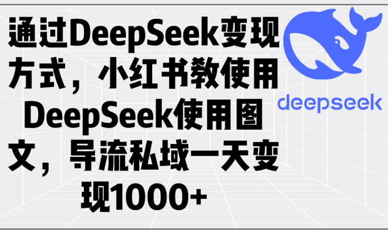 通过DeepSeek变现方式，小红书教使用DeepSeek图文，导流私域一天变现1000+跨境课程-外贸教程-精品网课-电商运营课库课堂