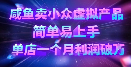 咸鱼卖小众虚拟产品，简单易上手，单店一个月利润破W跨境课程-外贸教程-精品网课-电商运营课库课堂