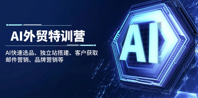 AI外贸特训营：AI快速选品、独立站搭建、客户获取、邮件营销、品牌营销等跨境课程-外贸教程-精品网课-电商运营课库课堂