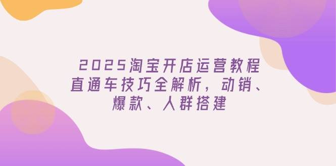 2025淘宝开店运营教程更新，直通车技巧全解析，动销、爆款、人群搭建跨境课程-外贸教程-精品网课-电商运营课库课堂